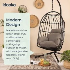 Idooka Rattan Hanging Garden Egg Chair -Green Haven Shop 0220Lifestyle20 20Modern20Design