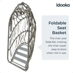 Idooka Rattan Hanging Garden Egg Chair -Green Haven Shop 0320Foldable