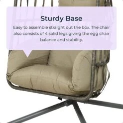 Idooka Rattan Hanging Garden Egg Chair -Green Haven Shop 0620Sturdy20Base