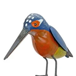 Metal Kingfisher Garden Stake 1m Tall Outdoor Bird Ornament -Green Haven Shop 2454 1