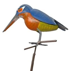 Metal Kingfisher Garden Stake 1m Tall Outdoor Bird Ornament -Green Haven Shop 2454 2