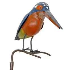 Metal Kingfisher Garden Stake 1m Tall Outdoor Bird Ornament -Green Haven Shop 2454 3