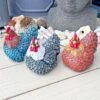 3 Chicken Garden Ornaments Hen Outdoor Animal Statues