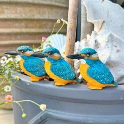 3 Pot Topping Kingfisher Bird Garden Ornaments -Green Haven Shop 3710 11