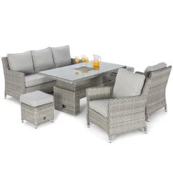 Maze Rattan Oxford Sofa Dining Set With Ice Bucket & Rising Table -Green Haven Shop 401761 14