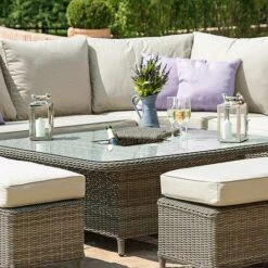 Maze Rattan Winchester Royal Corner Dining Ice Bucket & Rising Table Set -Green Haven Shop 402115 3