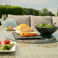 Maze Rattan Oxford Royal Corner Dining Set With Firepit Table -Green Haven Shop 403052 19