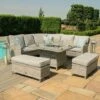 Maze Rattan Oxford Royal Corner Dining Set With Firepit Table