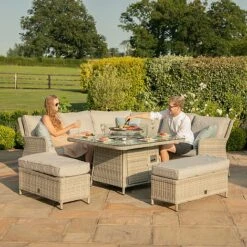 Maze Rattan Oxford Royal Corner Dining Set With Firepit Table -Green Haven Shop 403052 8