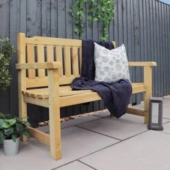 Waltons 2 Seater Pressure Treated Wooden Garden Bench 4ft