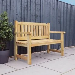 Waltons 2 Seater Pressure Treated Wooden Garden Bench 4ft -Green Haven Shop 4ft Bench Main