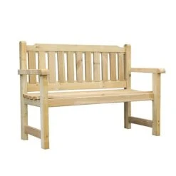 Waltons 2 Seater Pressure Treated Wooden Garden Bench 4ft -Green Haven Shop 4ft Bench Main White Background