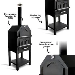 La Hacienda Napoli Multi-Function 4 In 1 Pizza Oven, Outdoor Oven, BBQ & Smoker -Green Haven Shop 56336 5