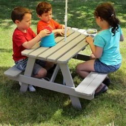 Soulet Childrens Garden Picnic Table Grey -Green Haven Shop 783568 AMB 01