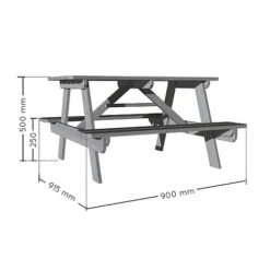 Soulet Childrens Garden Picnic Table Grey -Green Haven Shop 783568 VISUEL DIM PRODUIT