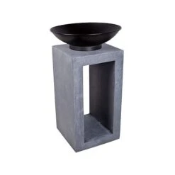 Firebowl & Square Console Cement H68.5cm W39Cm