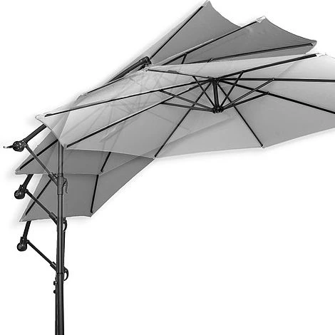 Idooka 300cm Grey Cantilever Garden Parasol - Patio Umbrella & Sun Shade 9 Idooka 300cm Grey Cantilever Garden Parasol - Patio Umbrella & Sun Shade - Image 9