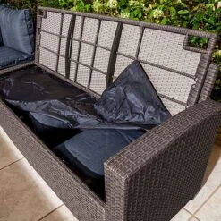 Rowlinson Garden Deluxe Rattan Corner Sofa Dining Set 8 Seat Grey -Green Haven Shop AlbanyCornerset Grey 07