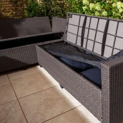 Rowlinson Garden Deluxe Rattan Corner Sofa Dining Set 8 Seat Grey -Green Haven Shop AlbanyCornerset Grey 09
