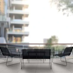 Idooka 4 Seater Black Mesh Lounge Sofa Set -Green Haven Shop Balcony1