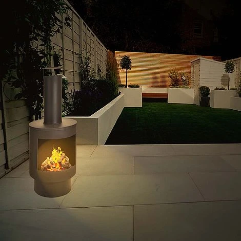 Idooka Black Chiminea Outdoor Heating Fire Pit 2 Idooka Black Chiminea Outdoor Heating Fire Pit - Image 2