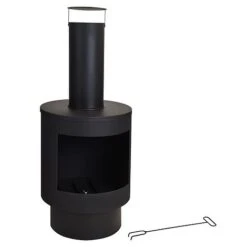Idooka Black Chiminea Outdoor Heating Fire Pit 14 Idooka Black Chiminea Outdoor Heating Fire Pit -Green Haven Shop CM70001.NoLogStore.Main
