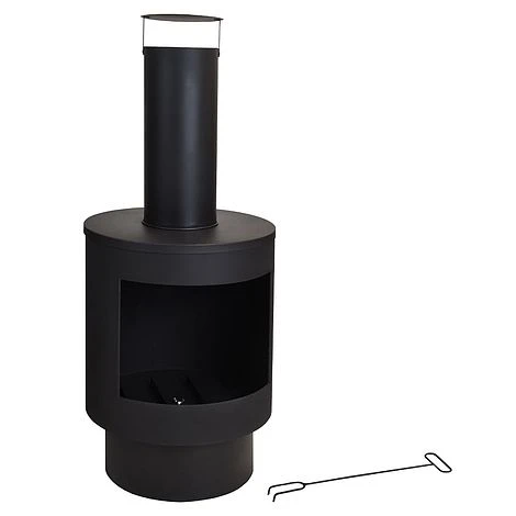 Idooka Black Chiminea Outdoor Heating Fire Pit 6 Idooka Black Chiminea Outdoor Heating Fire Pit - Image 6