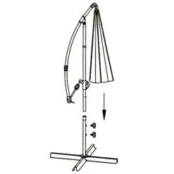 Idooka 300cm Grey Cantilever Garden Parasol - Patio Umbrella & Sun Shade 24 Idooka 300cm Grey Cantilever Garden Parasol - Patio Umbrella & Sun Shade -Green Haven Shop Construction2