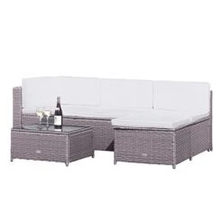 Garden Gear Milan Rattan Lounge Sofa Set - Grey 5 Garden Gear Milan Rattan Lounge Sofa Set - Grey -Green Haven Shop FURN MILANLGRE T40541