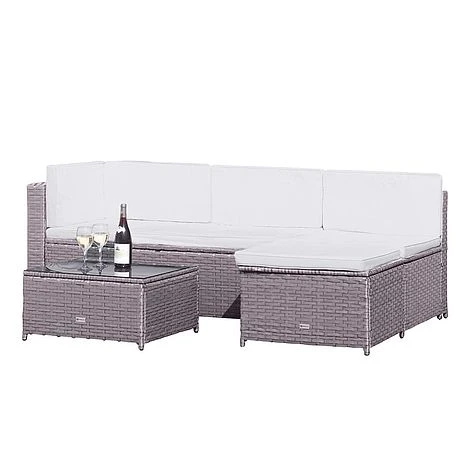 Garden Gear Milan Rattan Lounge Sofa Set - Grey 3 Garden Gear Milan Rattan Lounge Sofa Set - Grey - Image 3