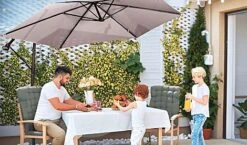 Idooka 300cm Grey Cantilever Garden Parasol - Patio Umbrella & Sun Shade 17 Idooka 300cm Grey Cantilever Garden Parasol - Patio Umbrella & Sun Shade -Green Haven Shop Family1