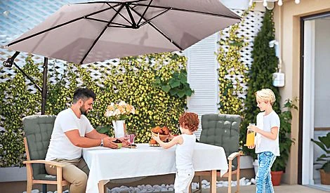 Idooka 300cm Grey Cantilever Garden Parasol - Patio Umbrella & Sun Shade 4 Idooka 300cm Grey Cantilever Garden Parasol - Patio Umbrella & Sun Shade - Image 4