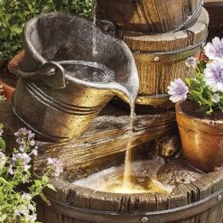 Cascading Barrel Water Feature And Planter 12 Cascading Barrel Water Feature And Planter -Green Haven Shop G1393 6 1000x1000 1