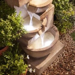 4 Tier Laguna Cascade Water Feature With Light 13 4 Tier Laguna Cascade Water Feature With Light -Green Haven Shop G1415 4 Tier Luguna