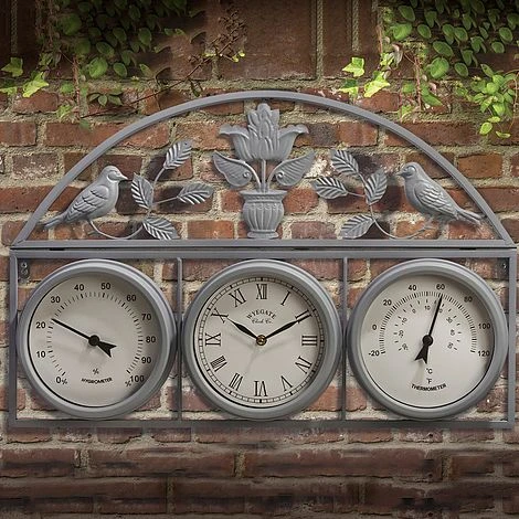 Garden Wall Clock - Grey 1 Garden Wall Clock - Grey