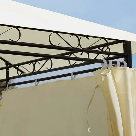 Garden Life 3x3m Metal Gazebo With Cream Roof And Curtains 4 Garden Life 3x3m Metal Gazebo With Cream Roof And Curtains - Image 4