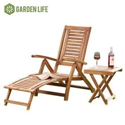 Garden Life Acacia Folding Steamer Deck Chair -Green Haven Shop G2858 Acacia Steamer Chair With Table CO 1 logo