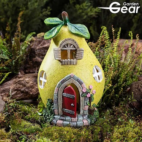 Garden Gear Solar LED Pear Fairy House 1 Garden Gear Solar LED Pear Fairy House