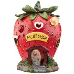 Garden Gear Solar LED Strawberry Fairy House -Green Haven Shop G4106 51