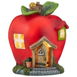 Garden Gear Solar LED Apple Fairy House -Green Haven Shop G4106 6