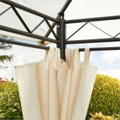 Garden Gear 3x3m Metal Gazebo With Cream Roof And Curtains -Green Haven Shop G4161 3