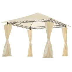 Garden Gear 3x3m Metal Gazebo With Cream Roof And Curtains -Green Haven Shop G4161 9