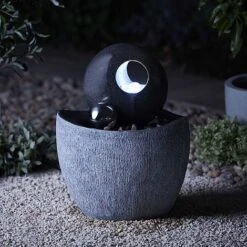 Serenity Contemporary 53cm Stone-effect Water Feature -Green Haven Shop G46412014