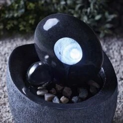 Serenity Contemporary 53cm Stone-effect Water Feature -Green Haven Shop G46412015