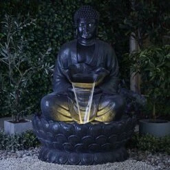 Serenity Extra Large Buddha On A Lotus Flower Water Feature -Green Haven Shop G475520XL20SITTING20BUDDHA2014