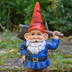 Garden Gnome With Axe Outdoor Garden Ornament -Green Haven Shop GB024S 6