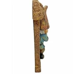Wall Mountable Gnome In A Door Garden Ornament -Green Haven Shop GB026 BROWN 5