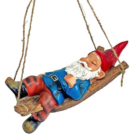 Sleeping Gnome In A Hammock Hanging Garden Ornament 3 Sleeping Gnome In A Hammock Hanging Garden Ornament - Image 3