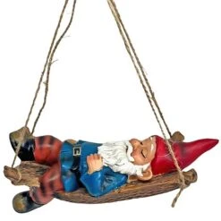Sleeping Gnome In A Hammock Hanging Garden Ornament 14 Sleeping Gnome In A Hammock Hanging Garden Ornament -Green Haven Shop GB031 10