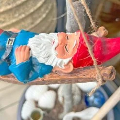 Sleeping Gnome In A Hammock Hanging Garden Ornament 15 Sleeping Gnome In A Hammock Hanging Garden Ornament -Green Haven Shop GB031 2